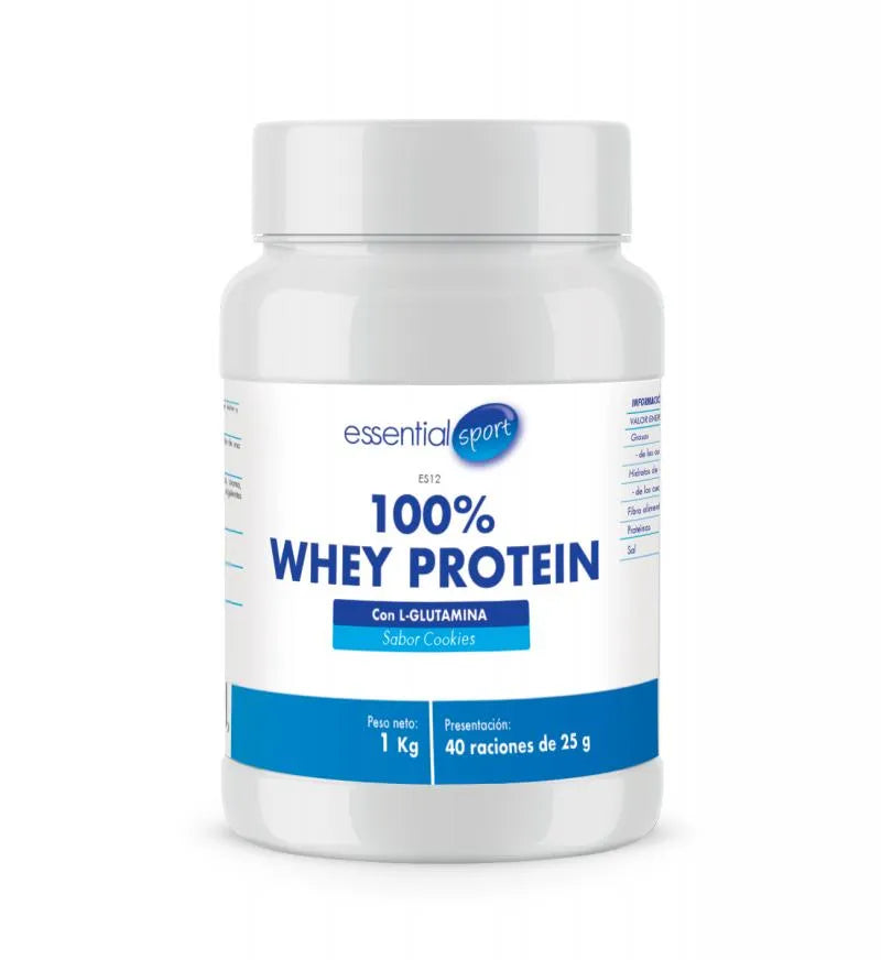 100% WHEY PROTEIN con L-Glutamina, sabor cookies (40 raciones).