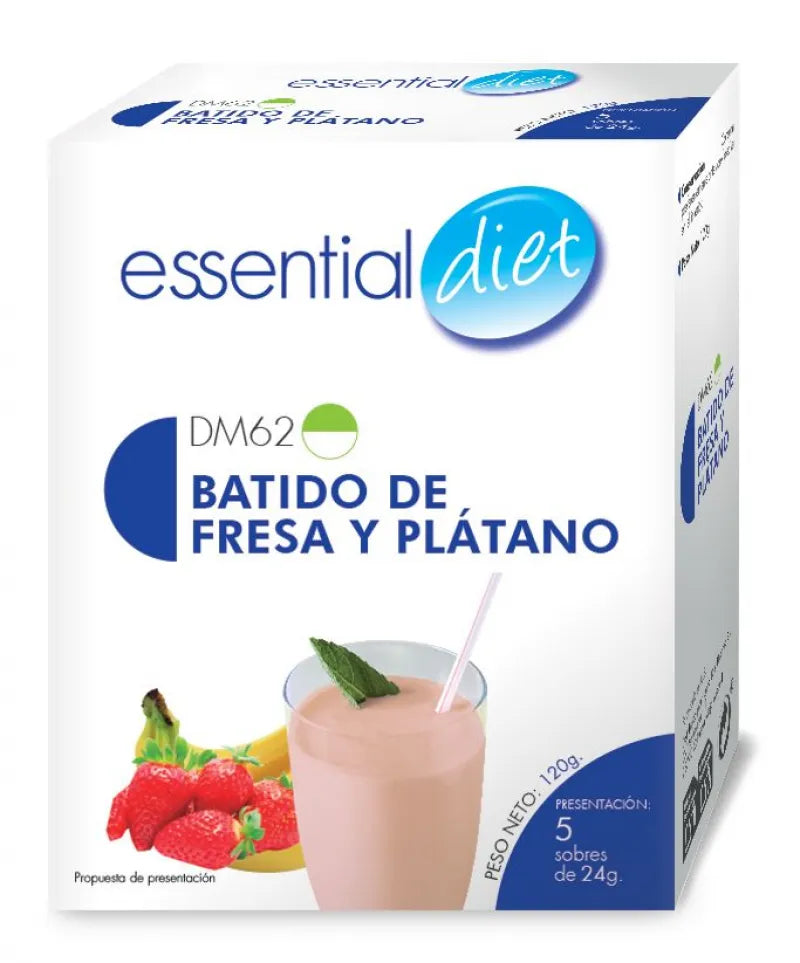 Batido de fresa y plátano (5 raciones).