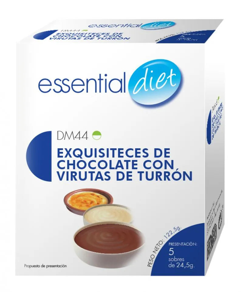 Exquisiteces de chocolate con virutas de turrón (5 raciones).