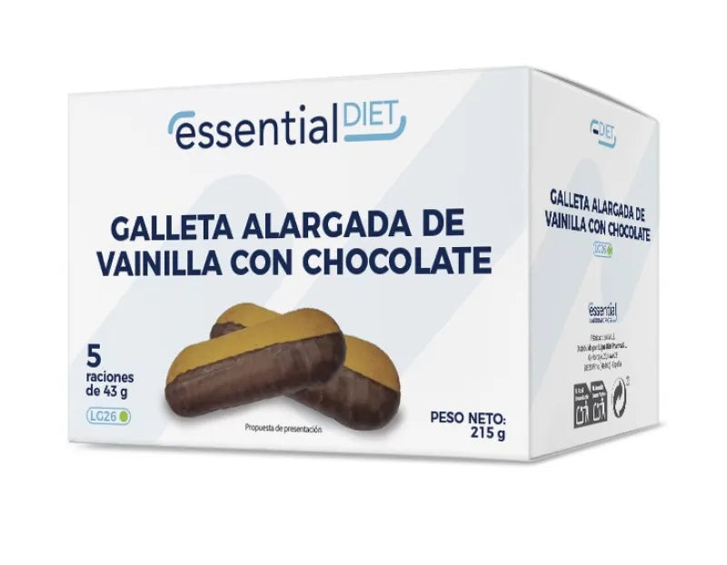 Galleta alargada de vainilla con chocolate (5 raciones).