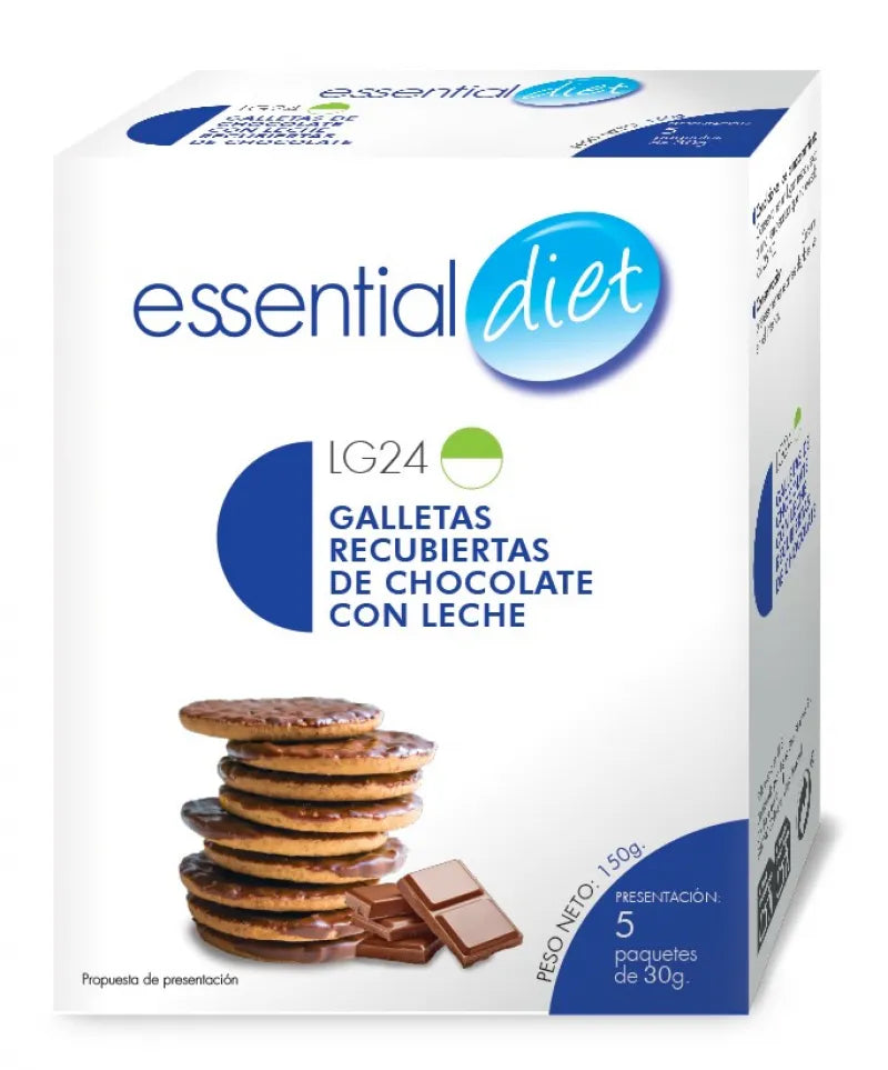 Galletas recubiertas de chocolate con leche (5 raciones).