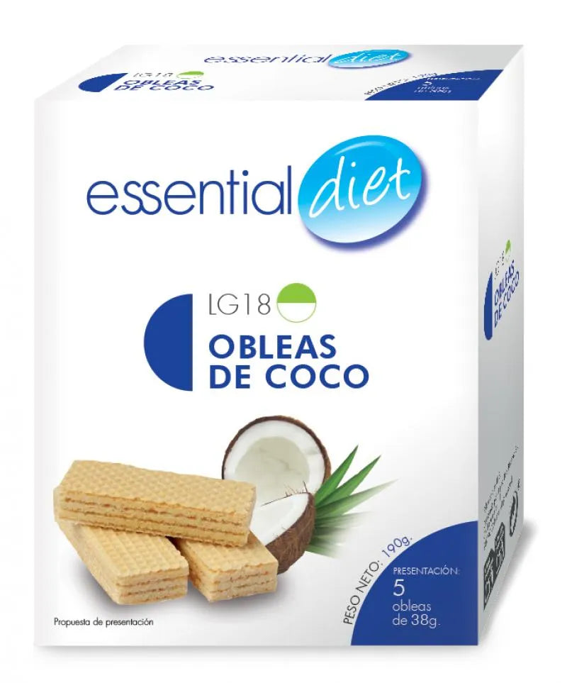 Obleas sabor coco (5 raciones).