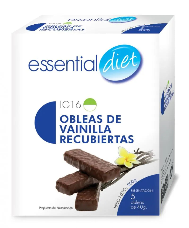 Obleas de vainilla recubiertas gama verde (5 raciones).